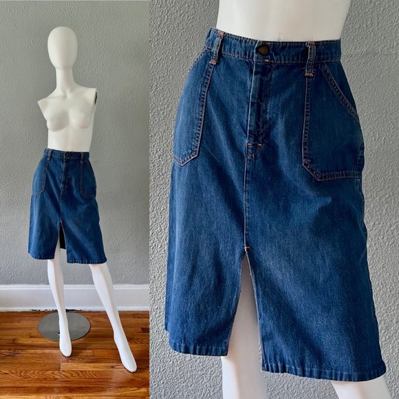 Action West Skirts Vintage 8s Denim High Rise Action West Western Rodeo Jean Skirt S Poshmark